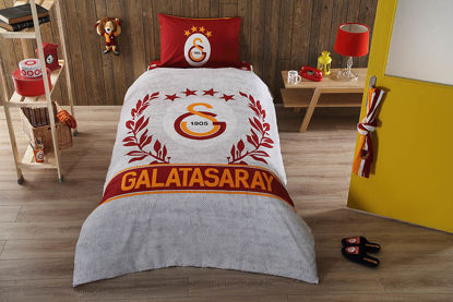 Taç Lisanslı Galatasaray Grey Tek Kişilik Nevresim Takımı resmi