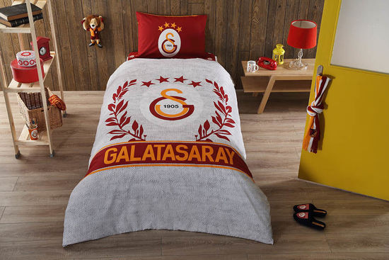 Taç Lisanslı Galatasaray Grey Tek Kişilik Nevresim Takımı resmi